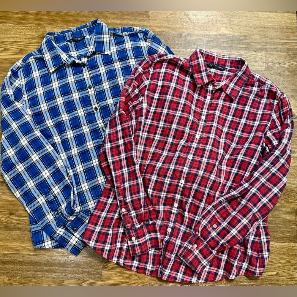 Brooks Brothers 100% cotton flannel long sleeve button front shirt women’s L
